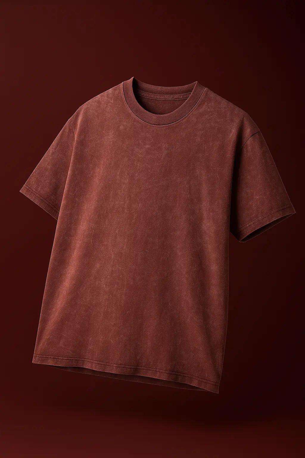 Brown acid wash t-shirt front view – Cooleo India