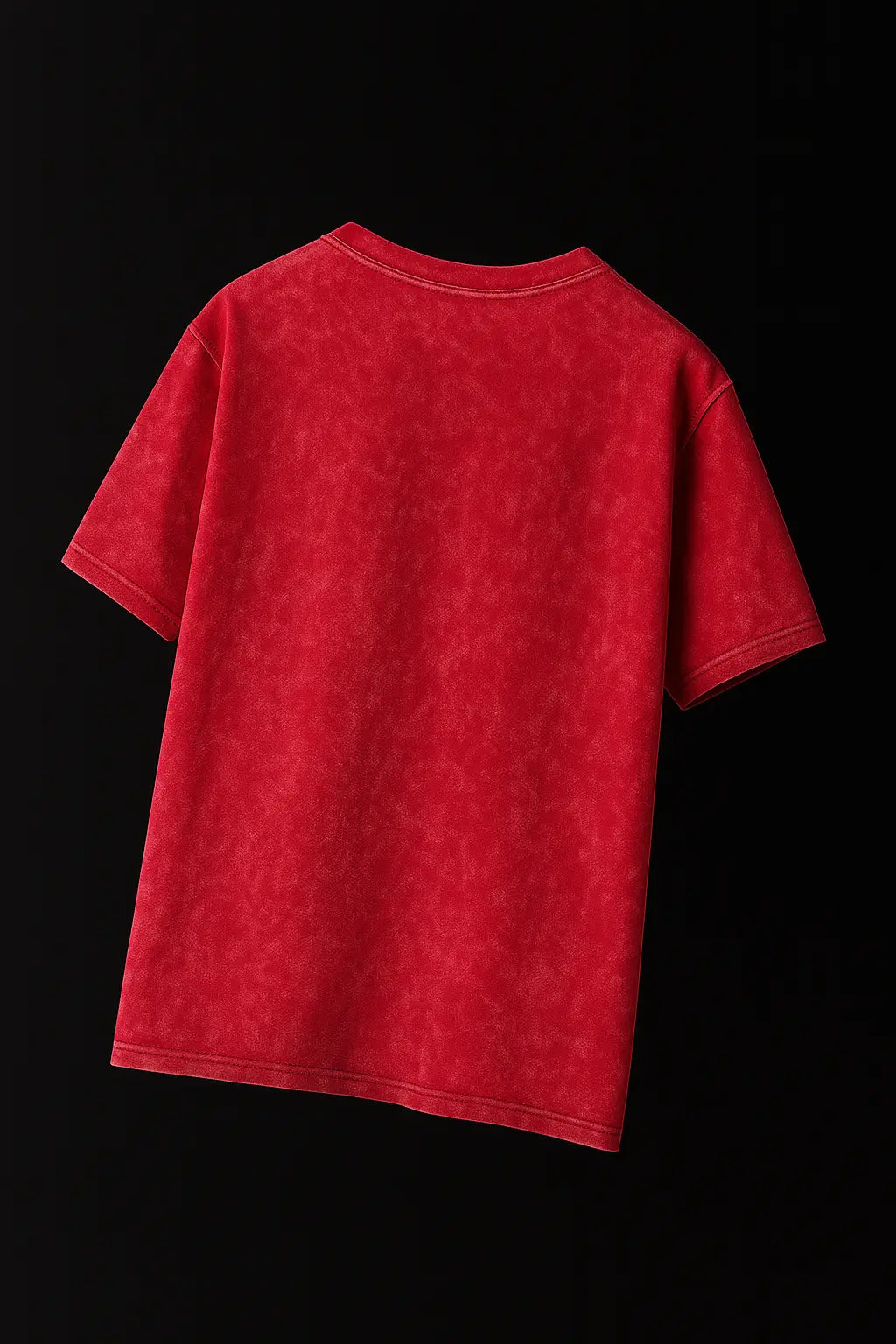 Red acid wash t-shirt back view – Cooleo India