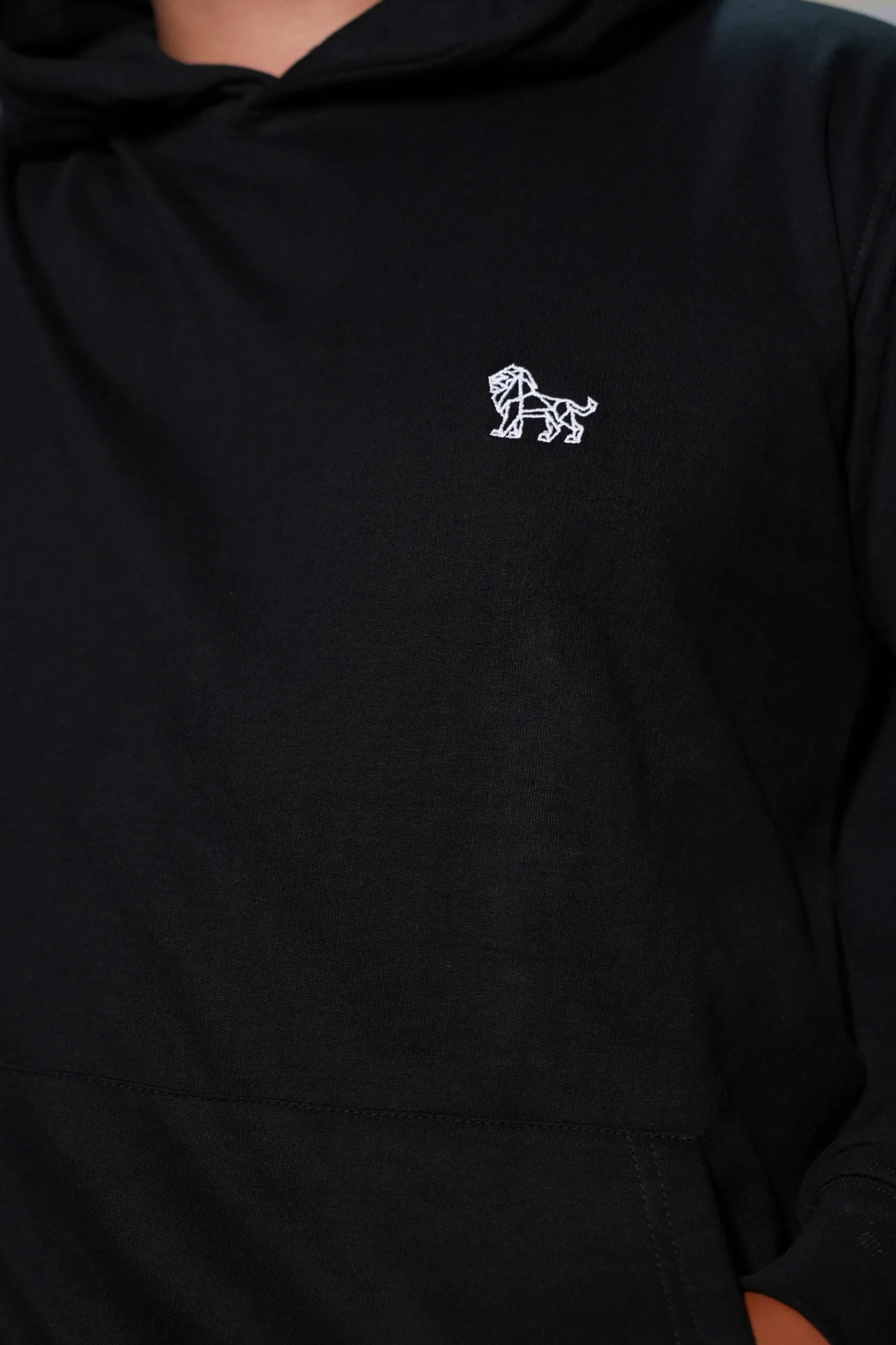 Close-up of soft heavyweight cotton on Onyx Dream hoodie – Cooleo India