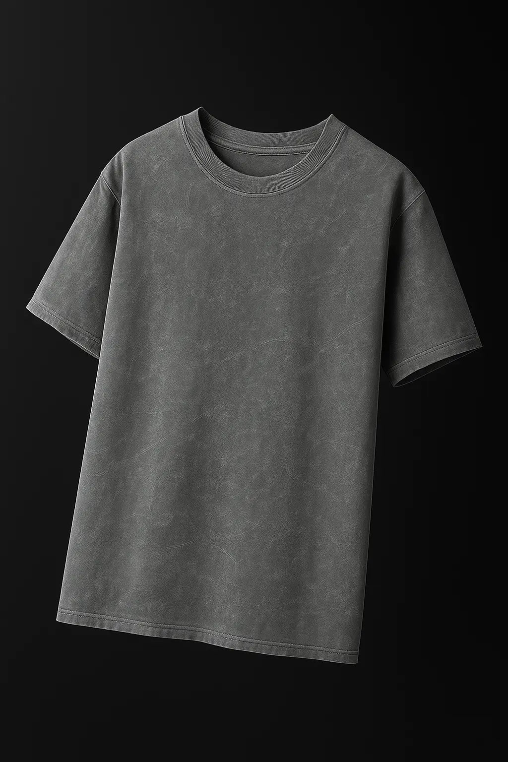 Ash acid wash t-shirt front view – Cooleo India