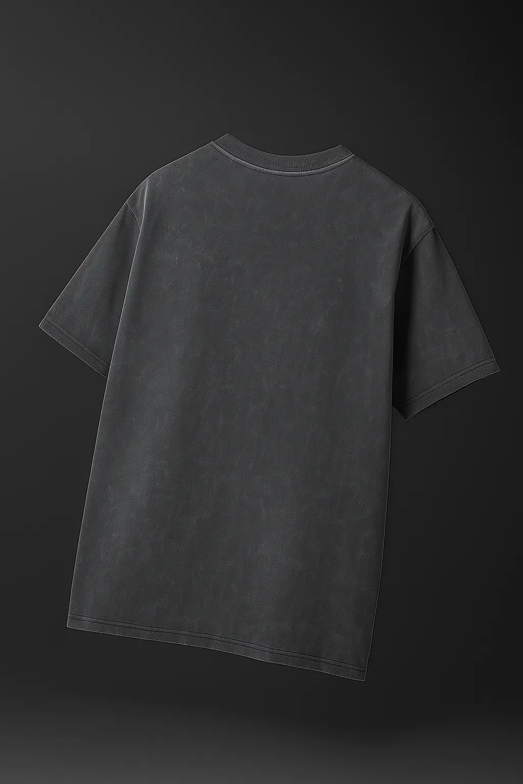 Black acid wash t-shirt back view – Cooleo India