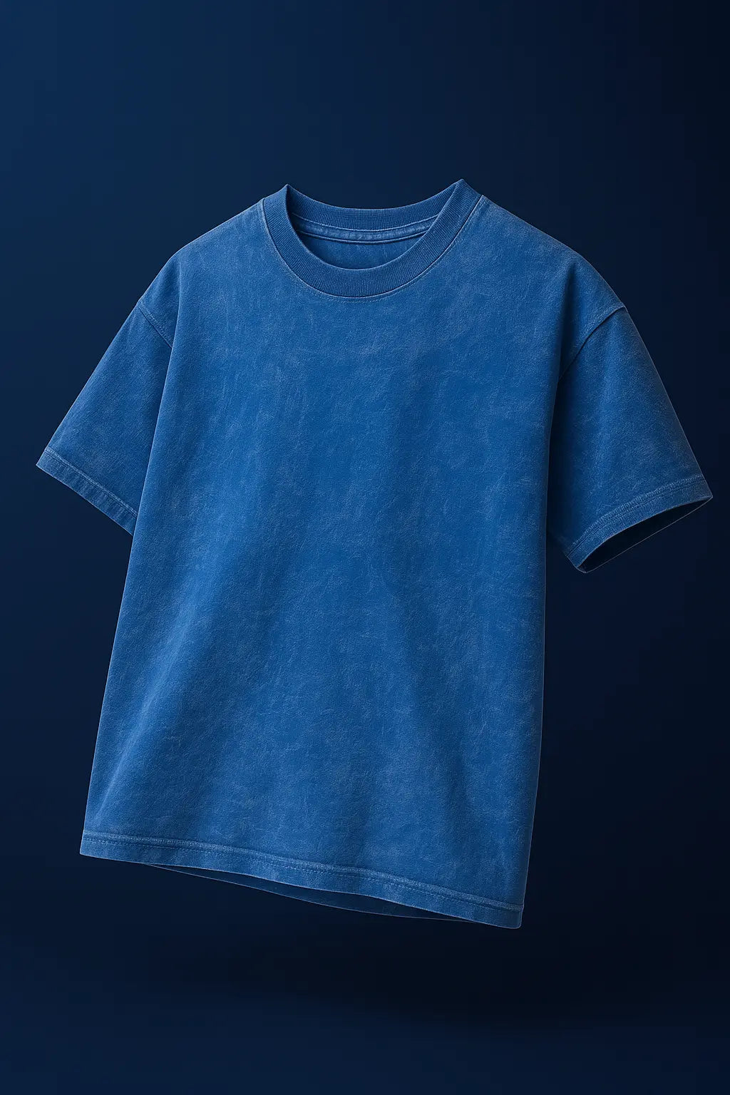Blue acid wash t-shirt front view – Cooleo India