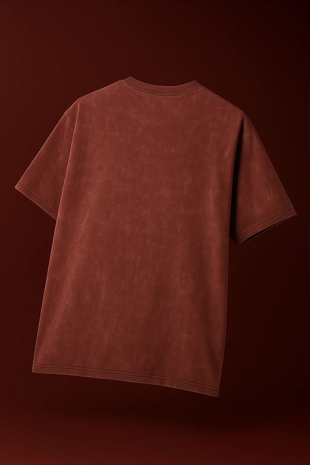 Brown acid wash t-shirt back view – Cooleo India
