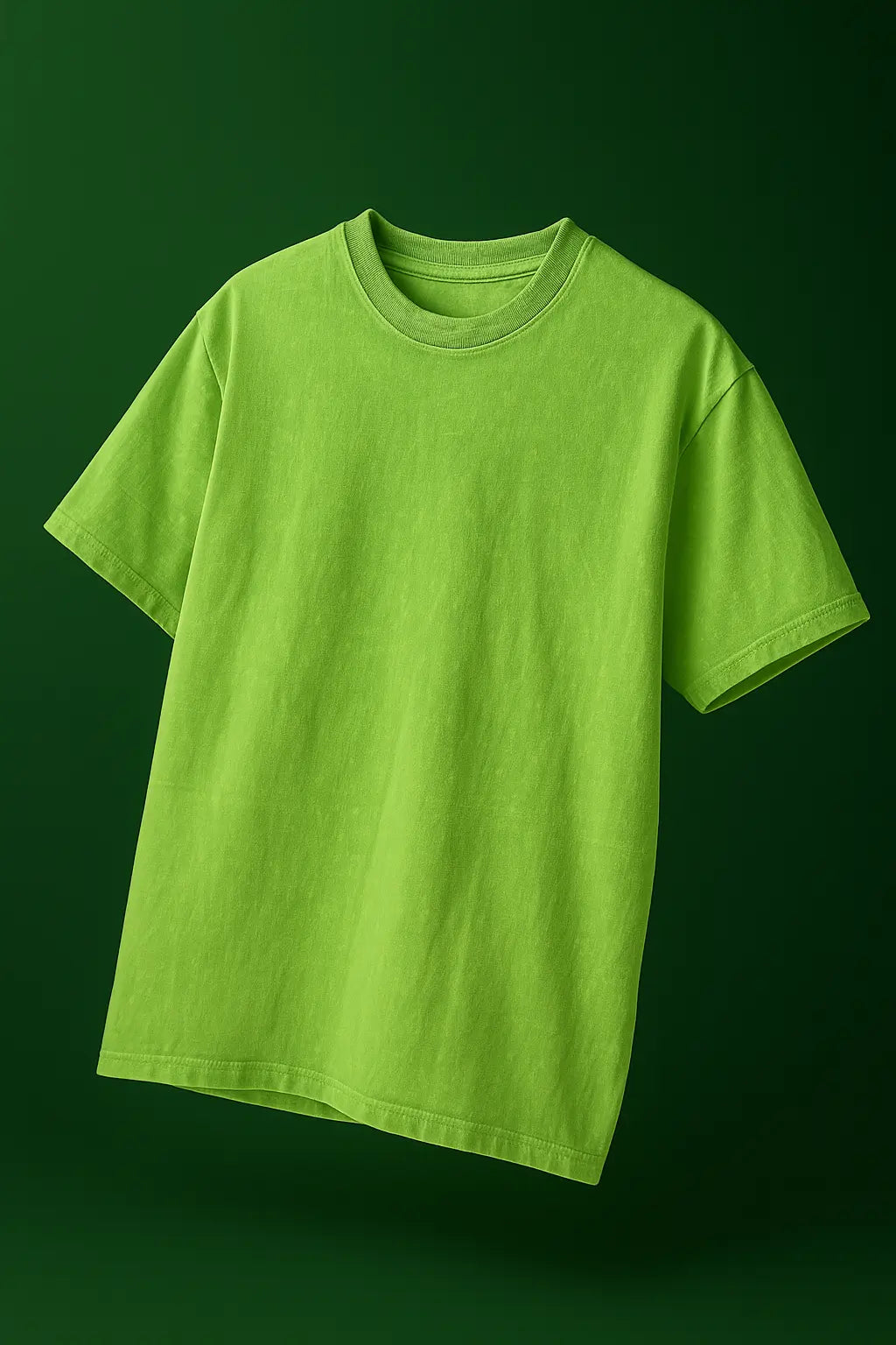 Neon Green acid wash t-shirt front view – Cooleo India
