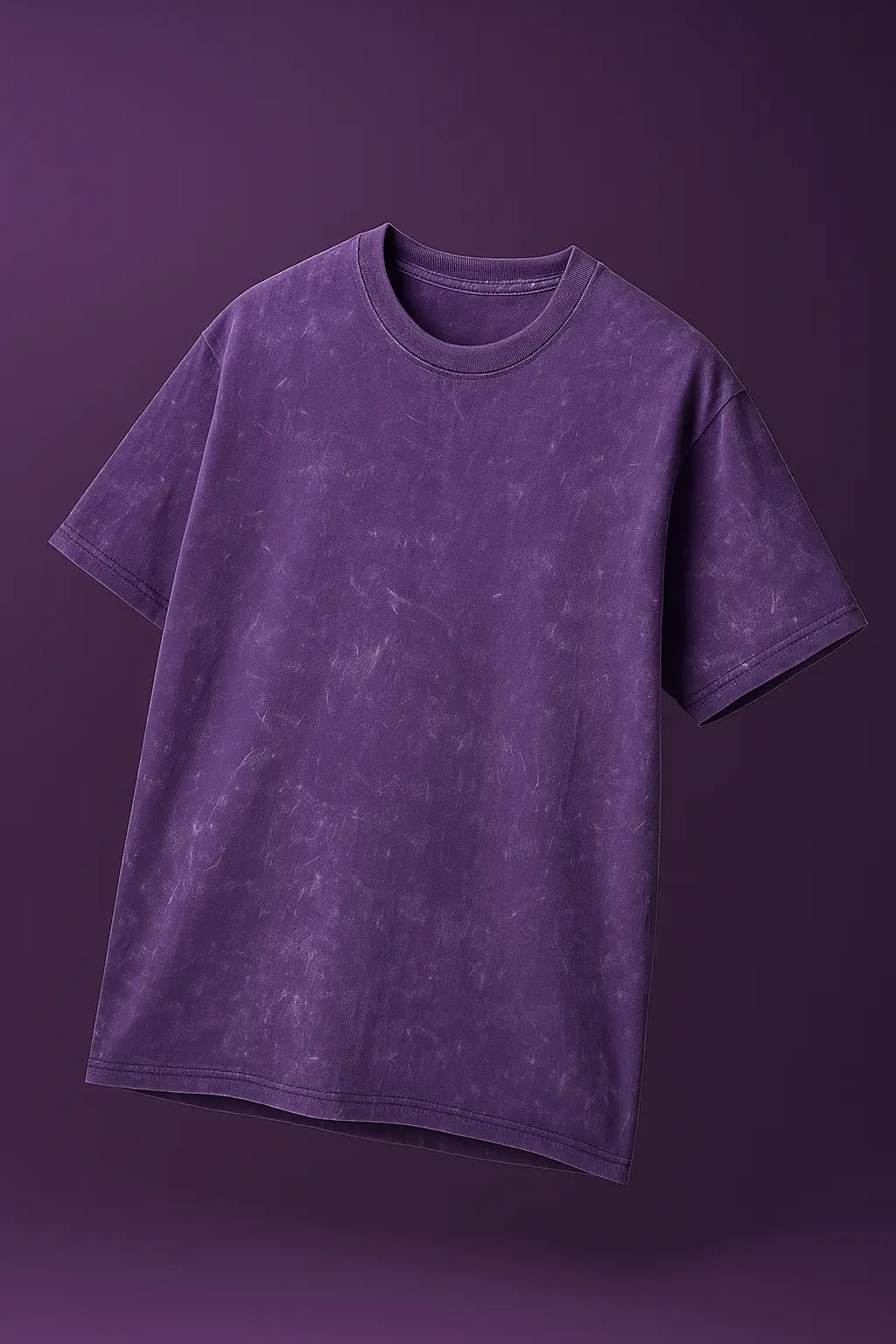 Front view of Amethyst Acid Wash oversized purple t-shirt – Cooleo streetwear
