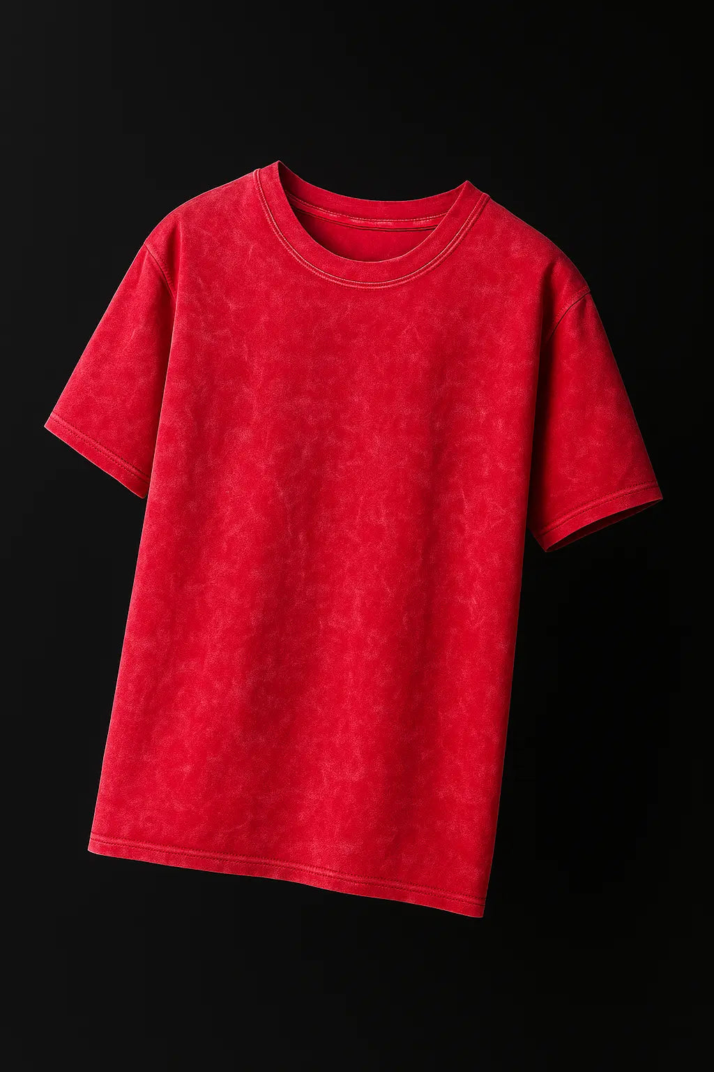 Red acid wash t-shirt front view – Cooleo India