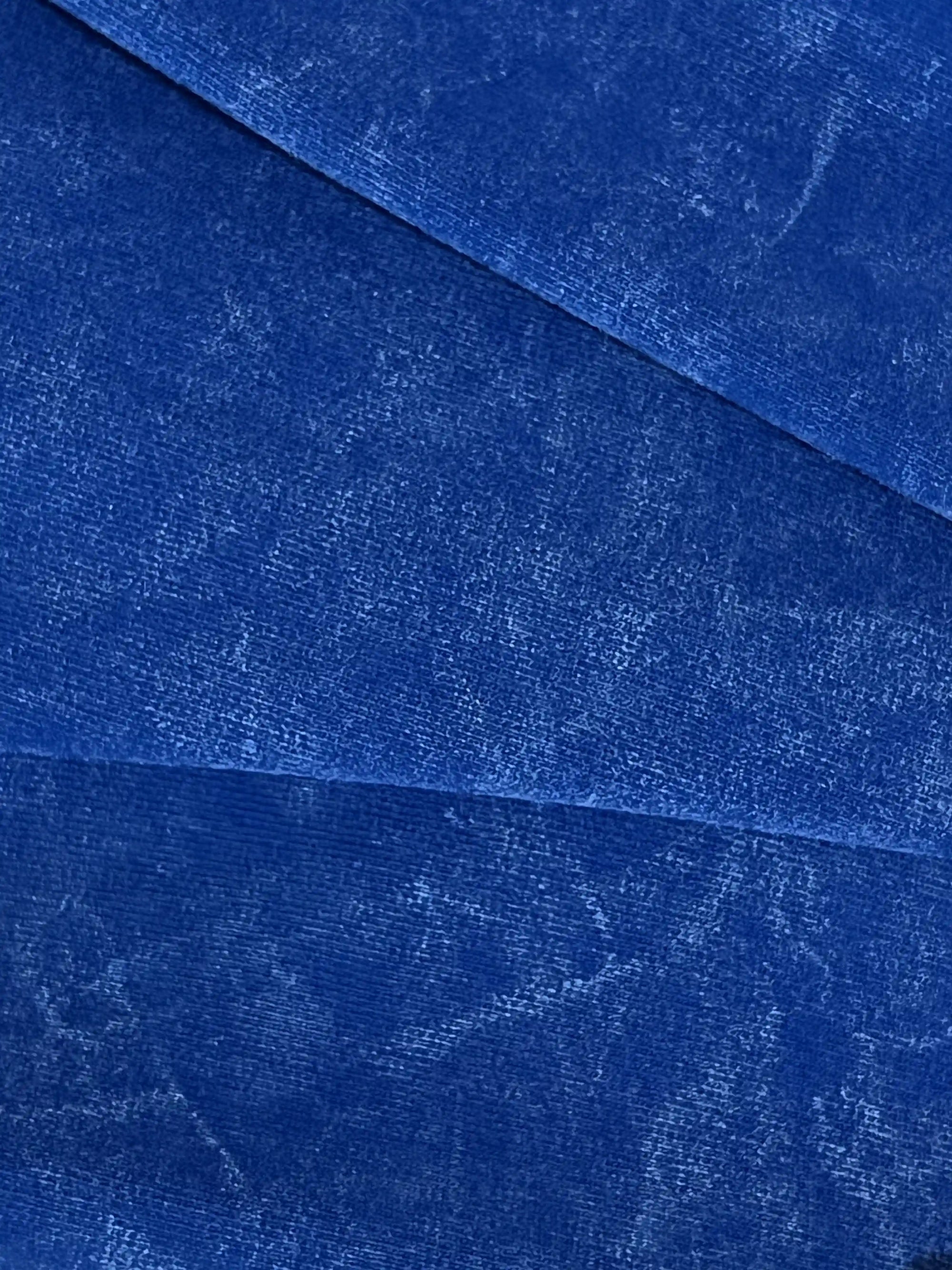 Blue acid wash t-shirt close-up view – Cooleo India