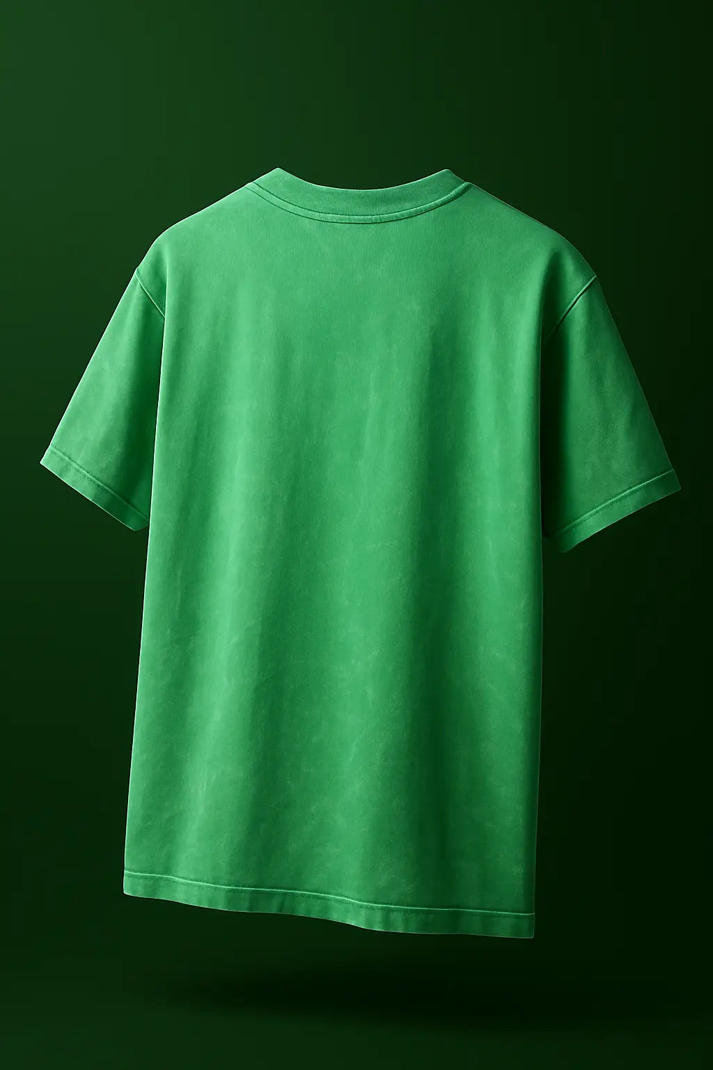 Green acid wash t-shirt back view – Cooleo India