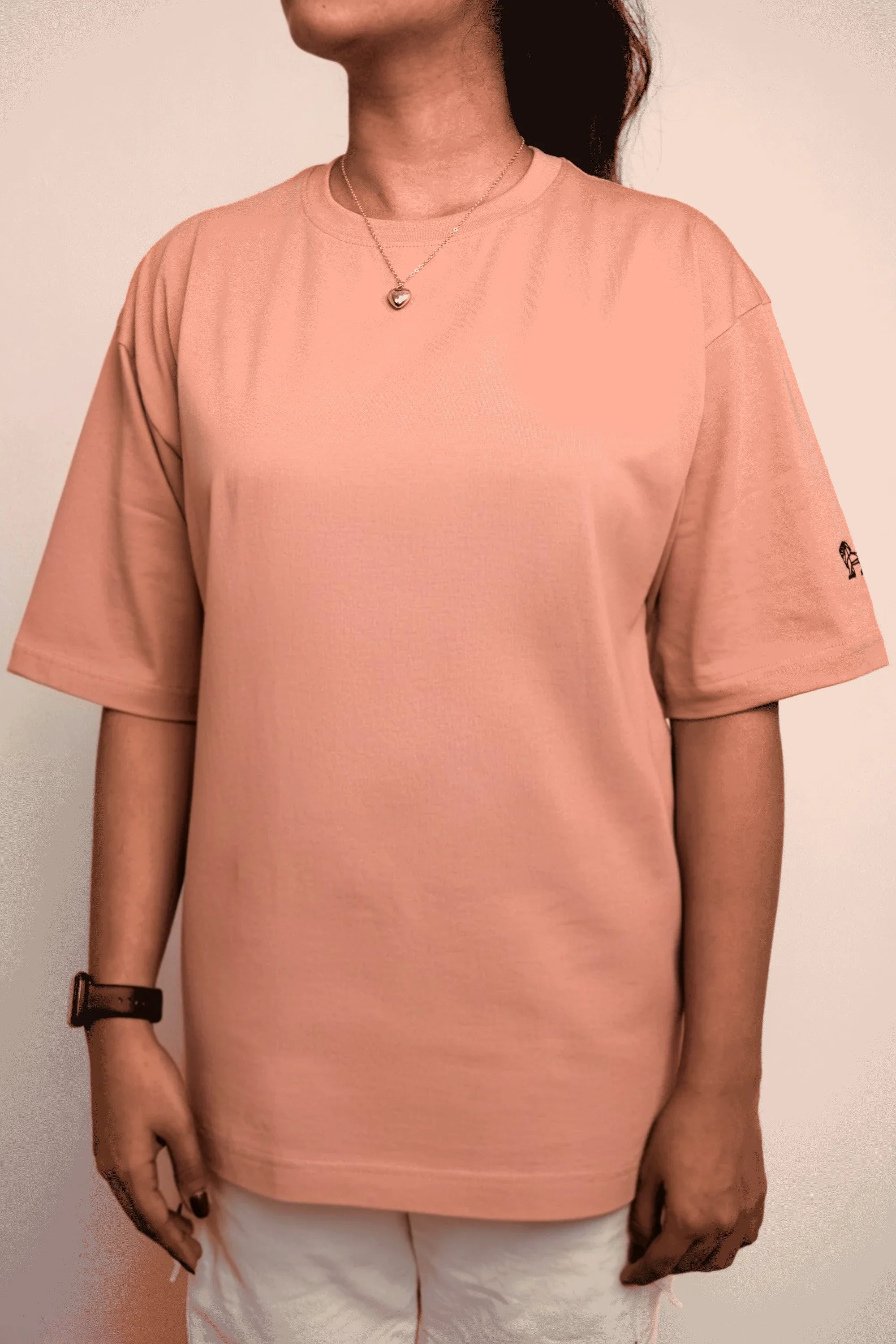 Blush Horizon pink oversized t-shirt front view – Cooleo India