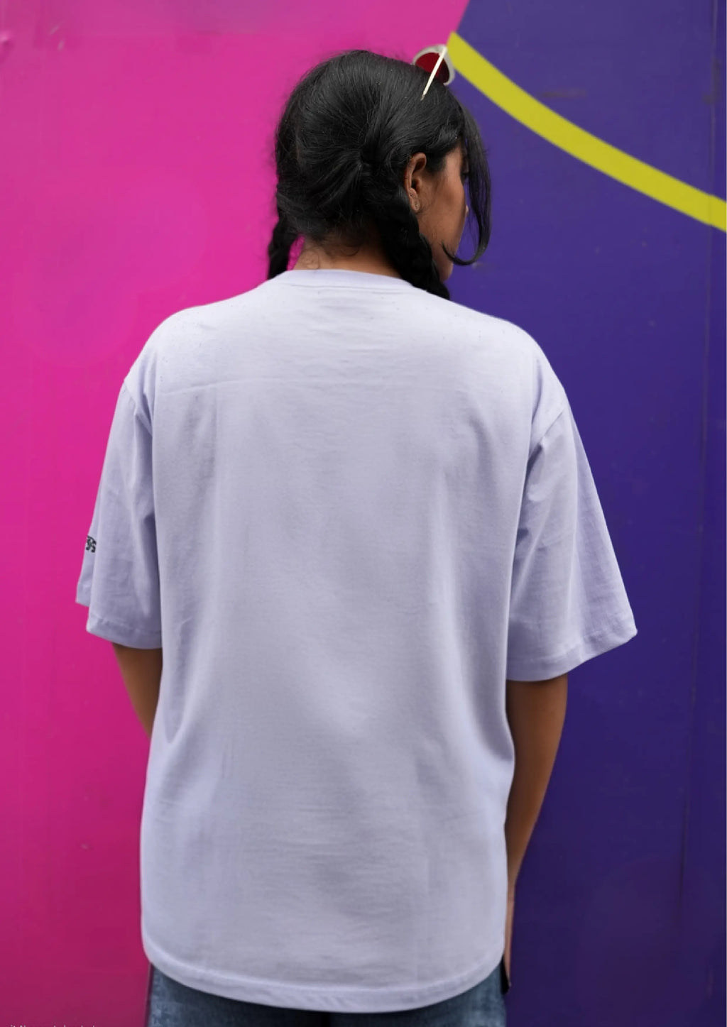 Ambitious Moonviolet oversized violet tee back view – Cooleo India