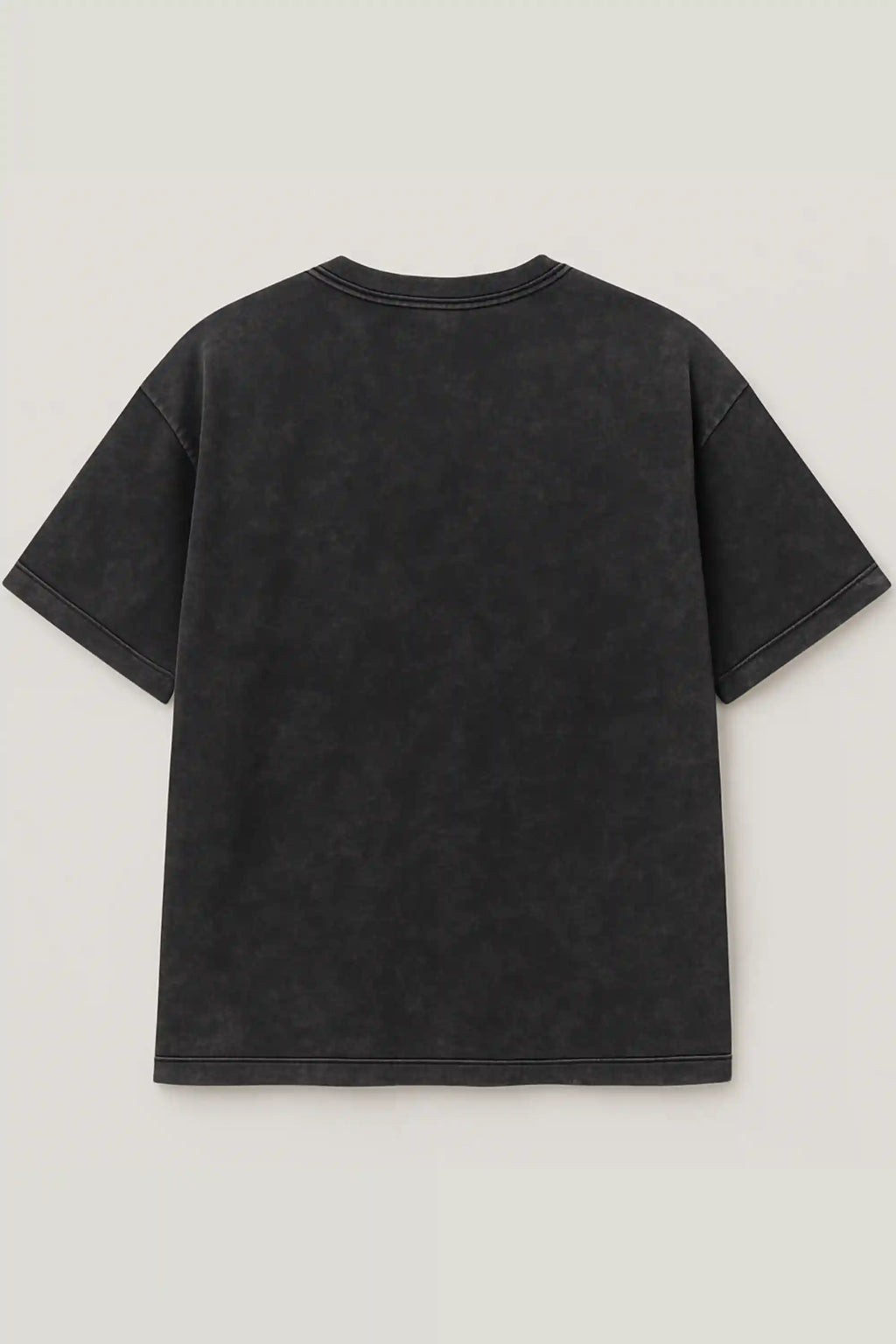 Plain black acid wash oversized tee – Cooleo