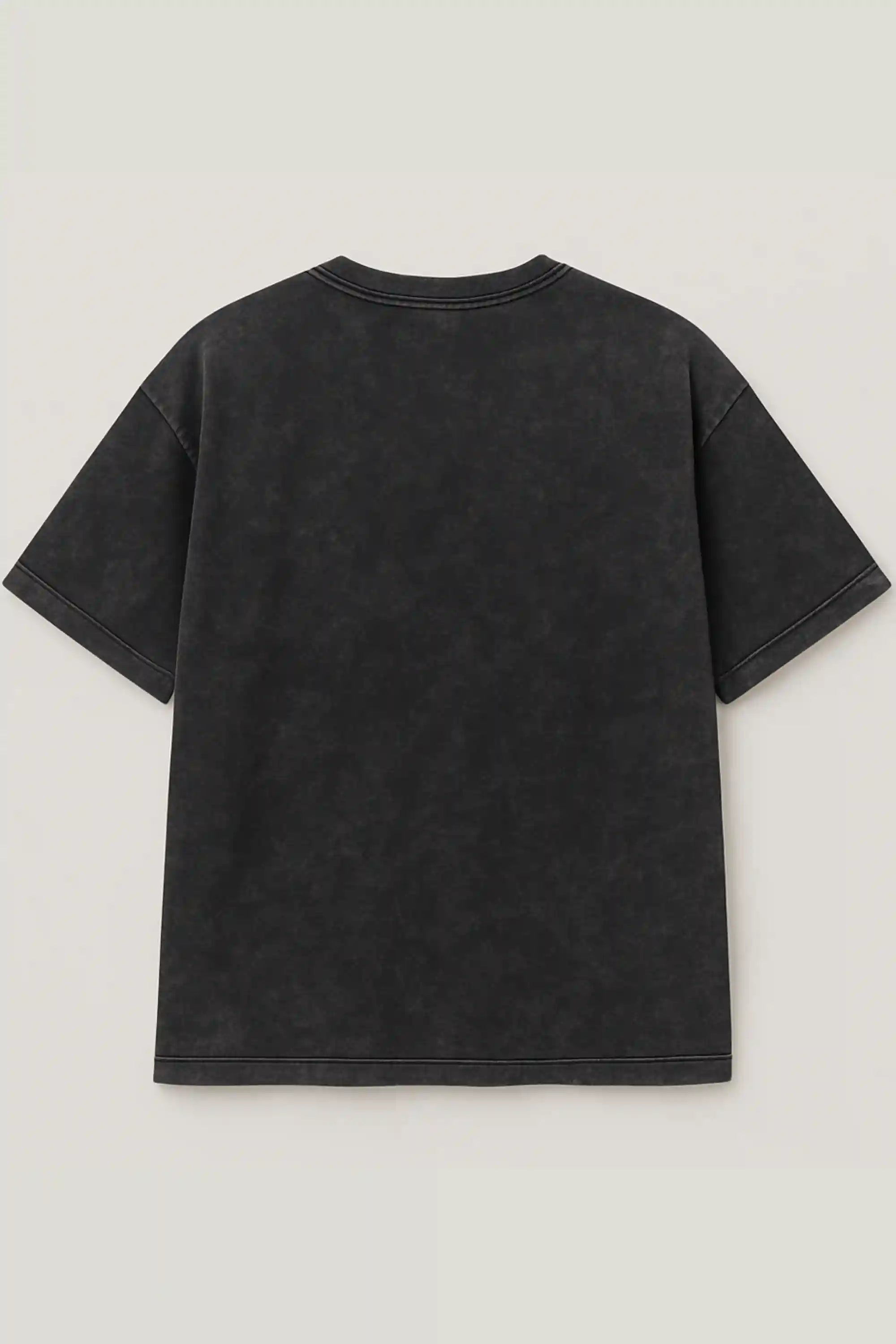 Plain black acid wash oversized tee – Cooleo